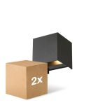 Doppelpack D'Lite LED Wandleuchte Elingen Aluminium Schwarz 4.9W 480lm - 830 Warmweiß